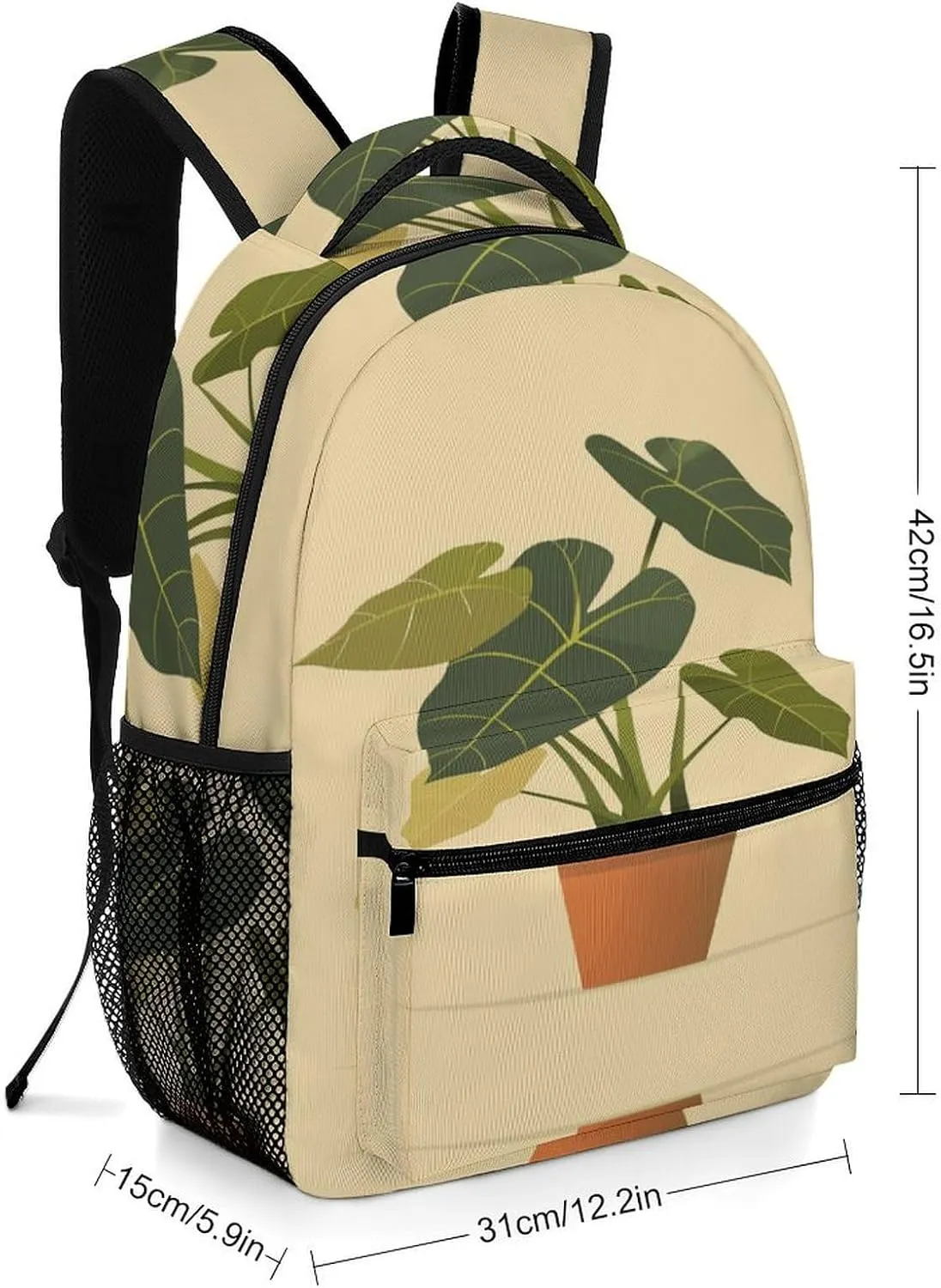 Small Backpacks Personalized Plants in Pots Printing Travel Bag Lightweight Travel Backpack For Women Men