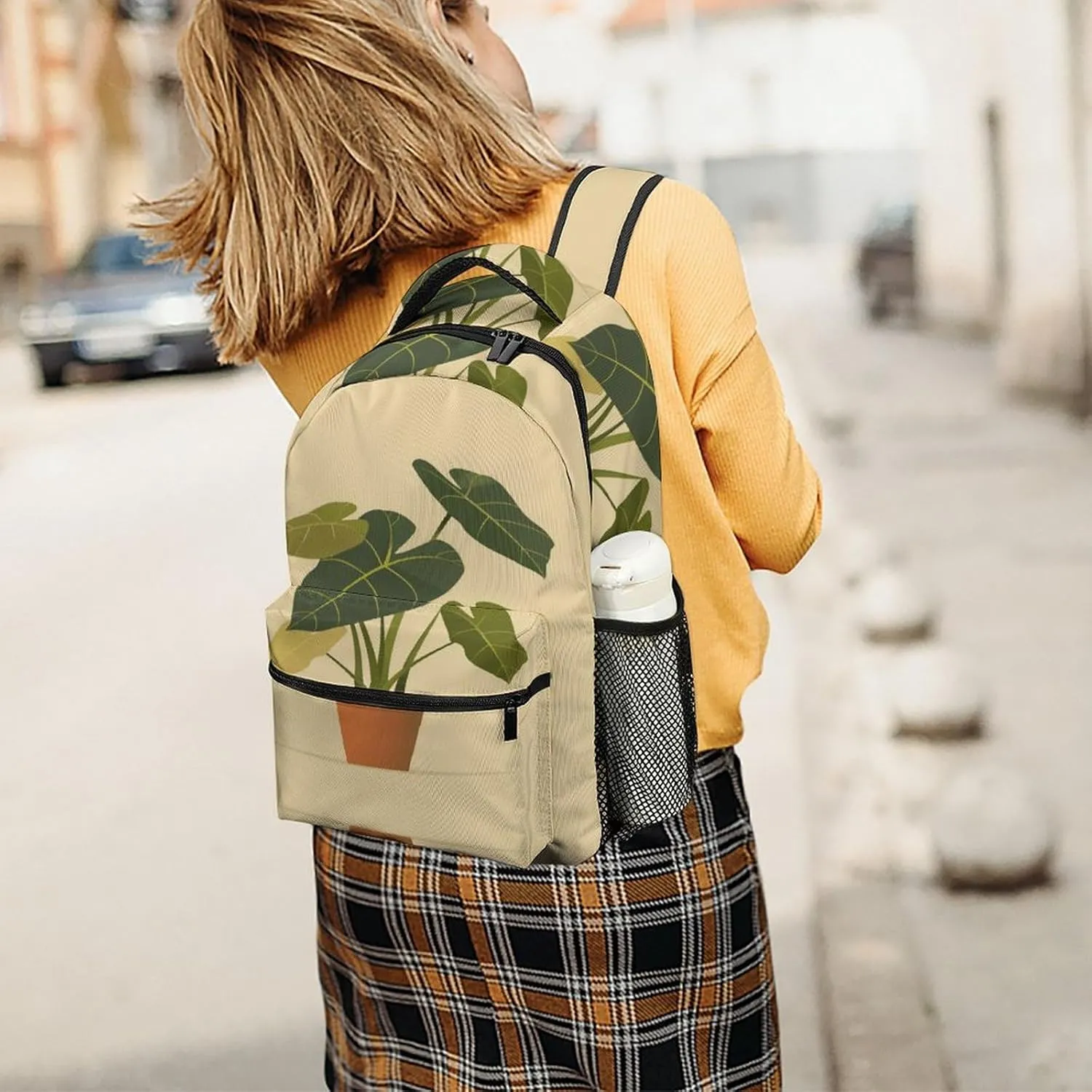 Small Backpacks Personalized Plants in Pots Printing Travel Bag Lightweight Travel Backpack For Women Men