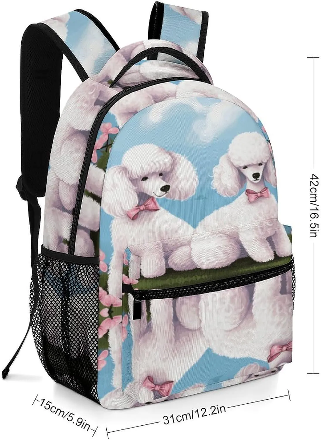 Small Backpacks Personalized Poodles Dogs Printing Travel Bag Lightweight Travel Backpack For Women Men