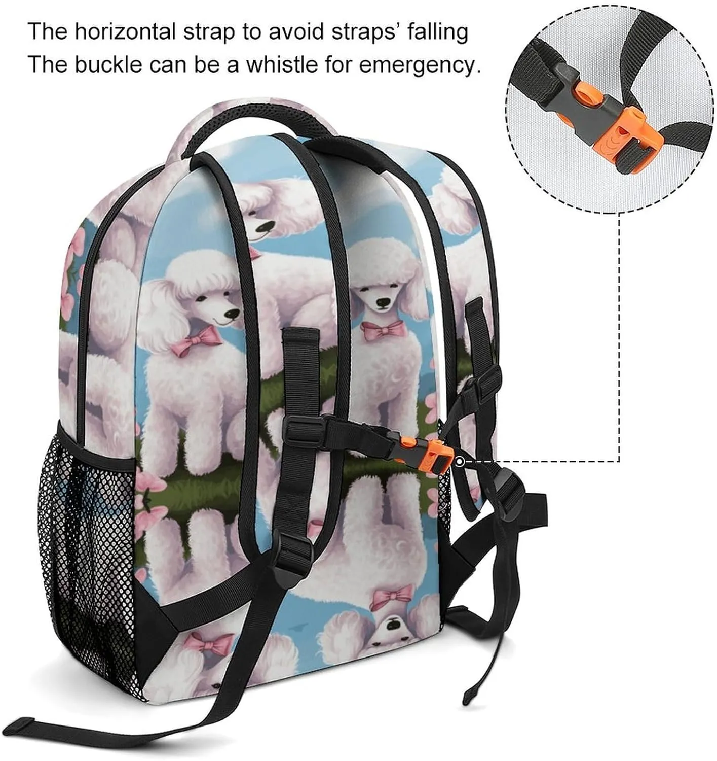 Small Backpacks Personalized Poodles Dogs Printing Travel Bag Lightweight Travel Backpack For Women Men