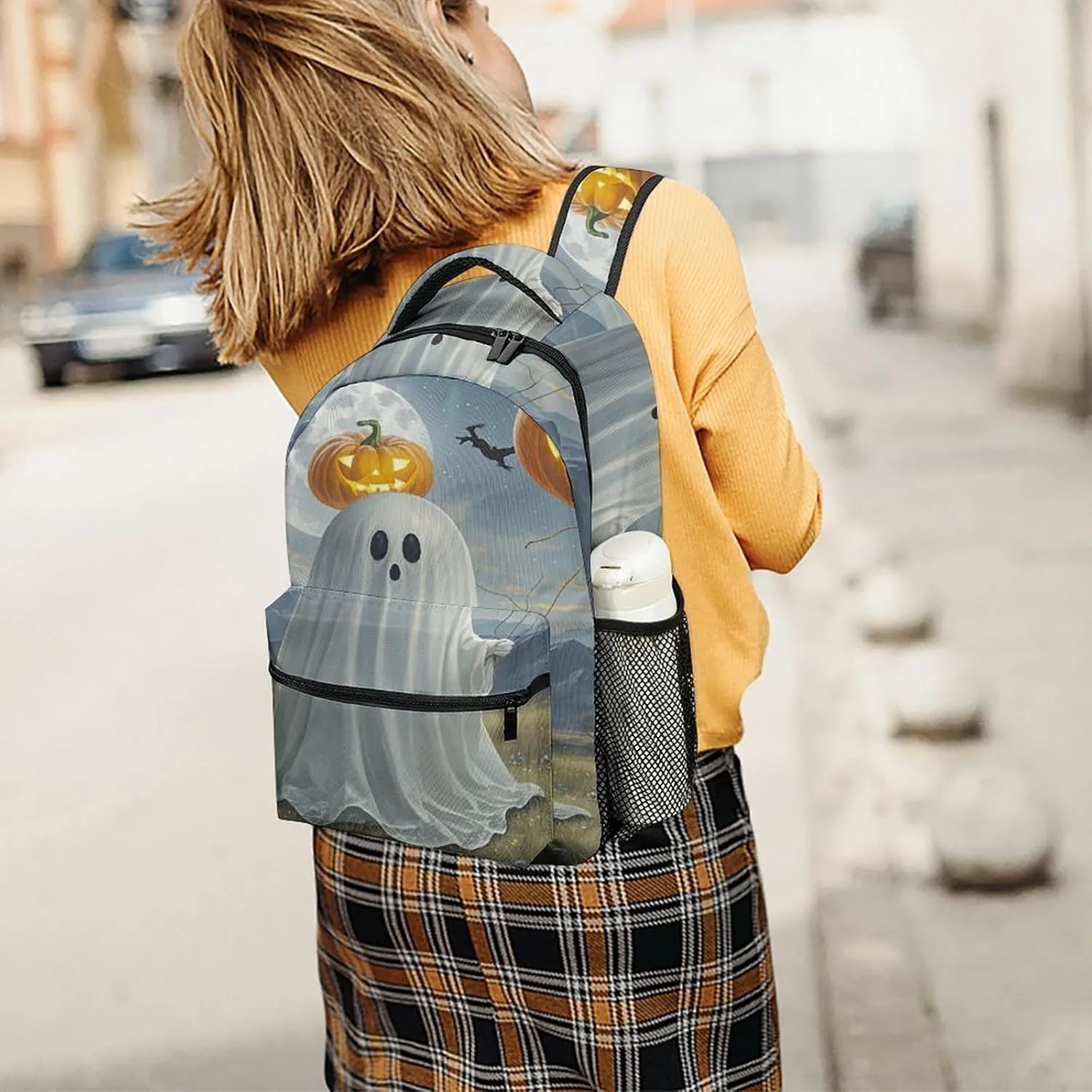 Small Backpacks Personalized Pumpkin Balloon Printing Travel Bag Lightweight Travel Backpack For Women Men