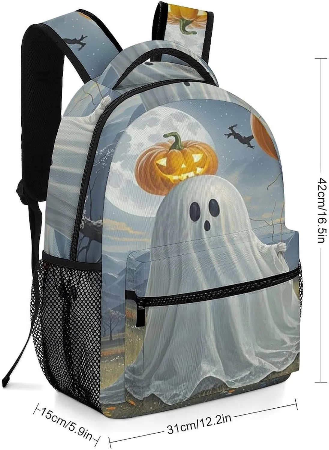 Small Backpacks Personalized Pumpkin Balloon Printing Travel Bag Lightweight Travel Backpack For Women Men