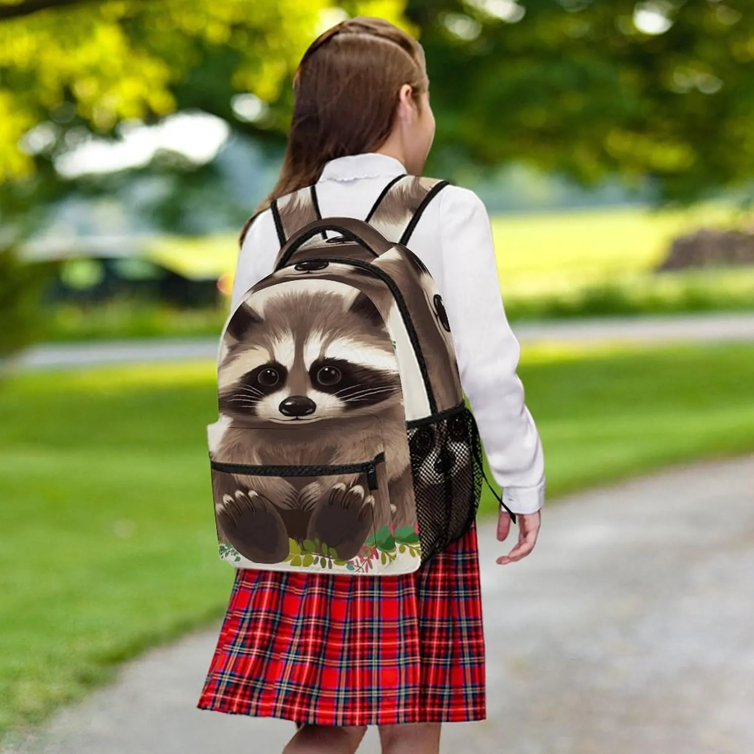 Small Backpacks Personalized Raccoon Printing Travel Bag Lightweight Travel Backpack For Women Men