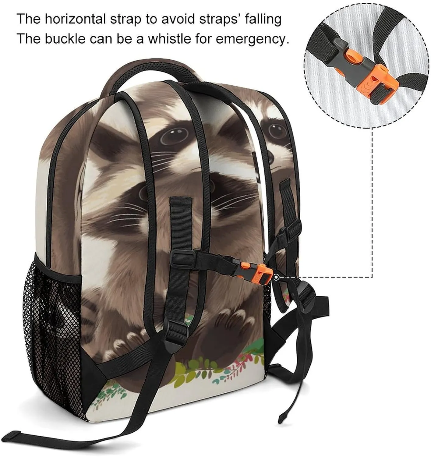 Small Backpacks Personalized Raccoon Printing Travel Bag Lightweight Travel Backpack For Women Men