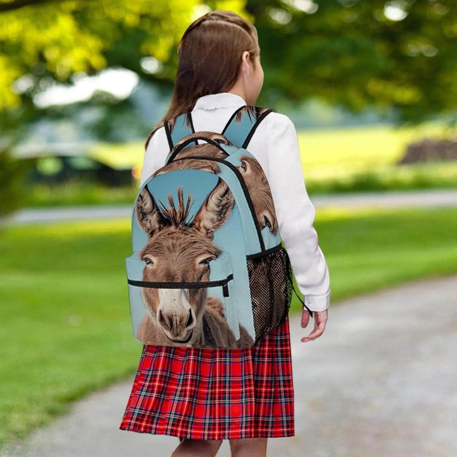 Small Backpacks Personalized Real Image of Donkey Printing Travel Bag Lightweight Travel Backpack For Women Men