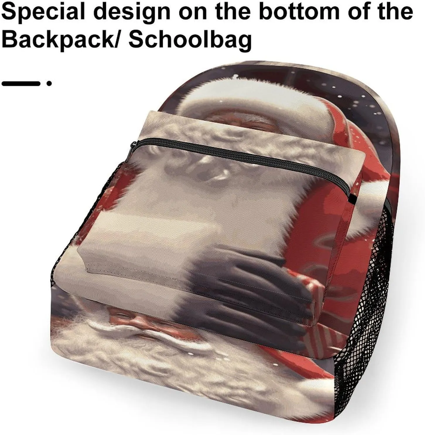 Small Backpacks Personalized Santa Claus Printing Travel Bag Lightweight Travel Backpack For Women Men