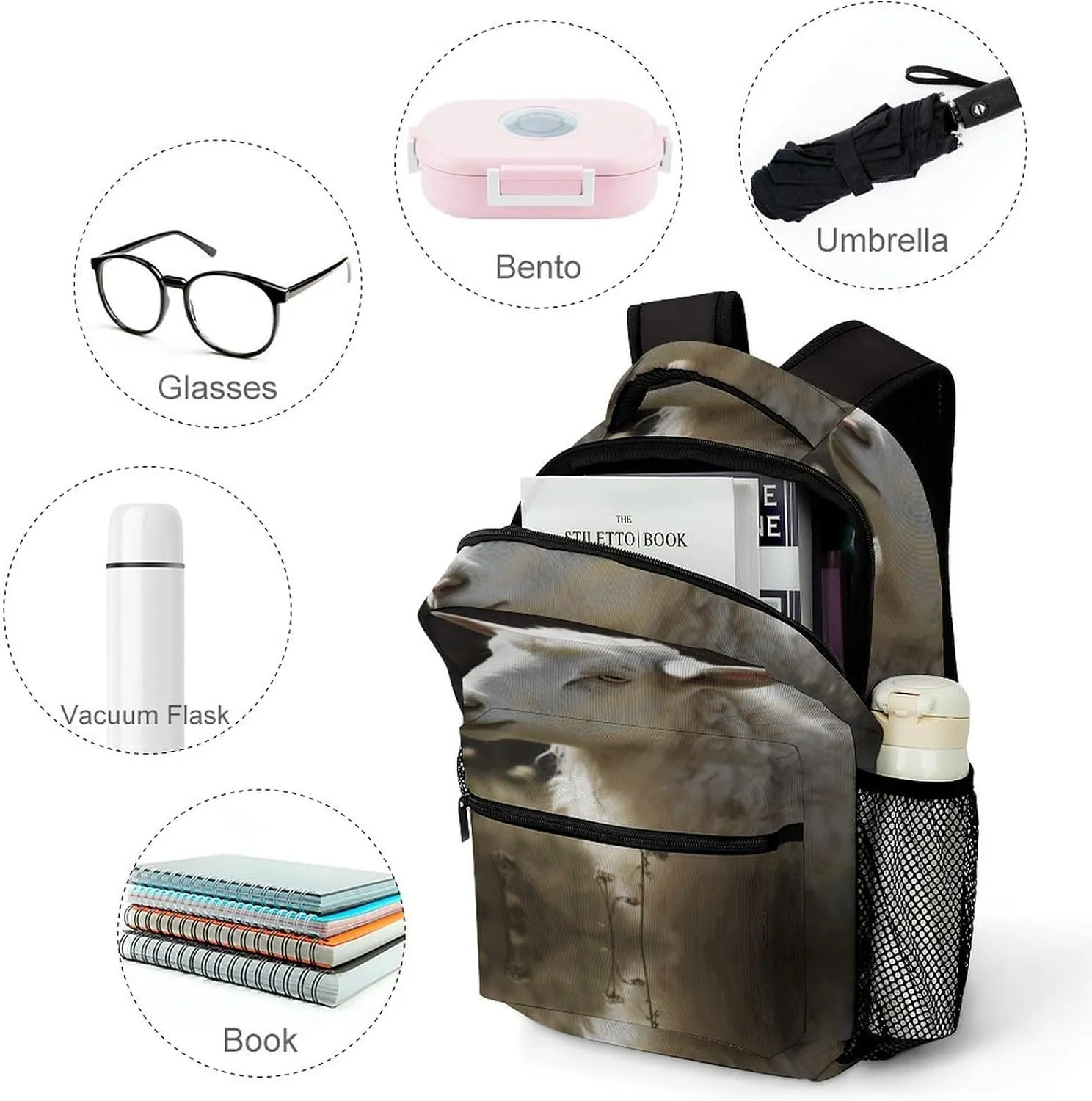 Small Backpacks Personalized Sheep Printing Travel Bag Lightweight Travel Backpack For Women Men