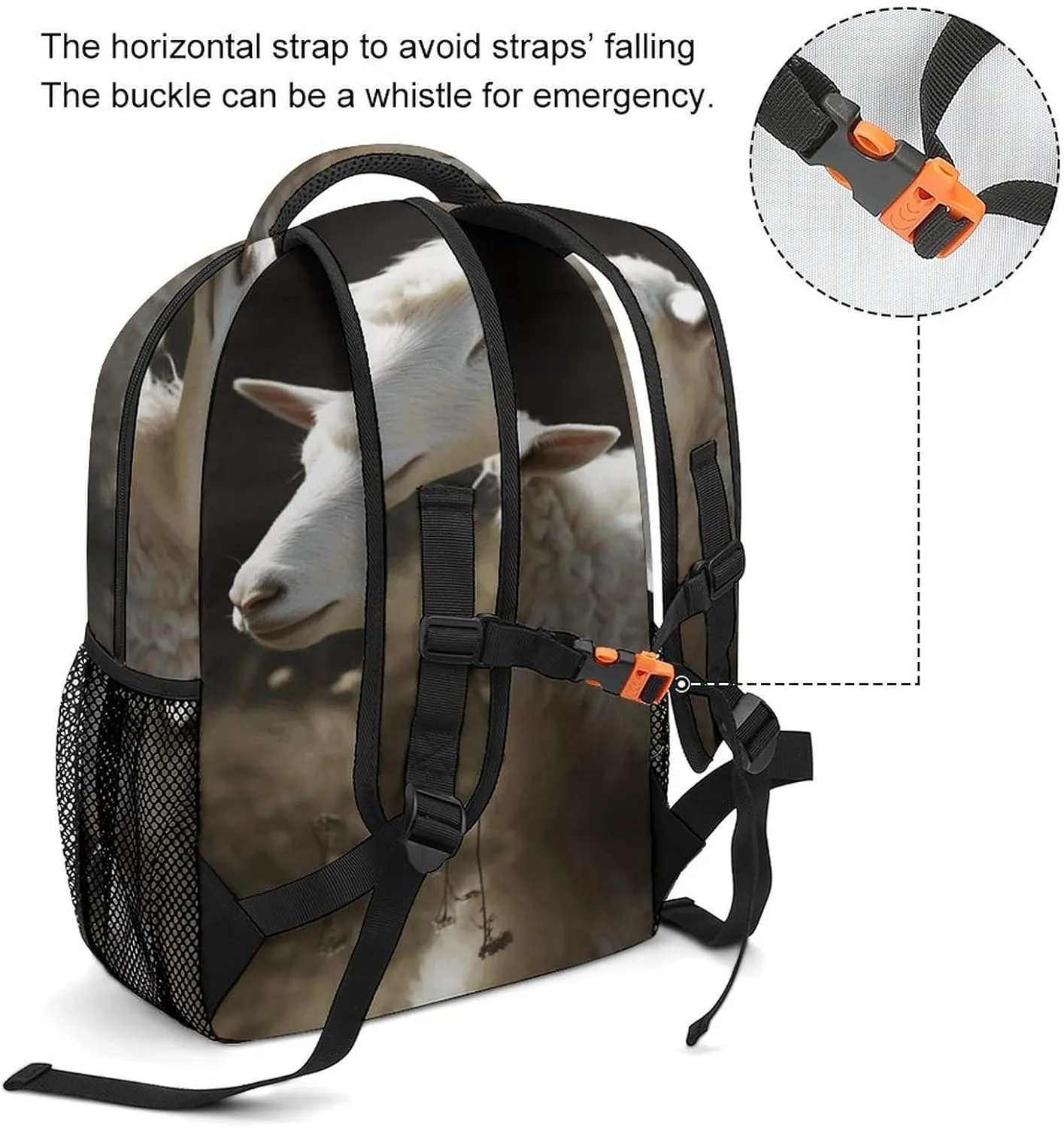 Small Backpacks Personalized Sheep Printing Travel Bag Lightweight Travel Backpack For Women Men