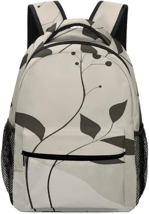 Small Backpacks Personalized Simple Abstract Plant Printing Travel Bag Lightweight Travel Backpack For Women Men