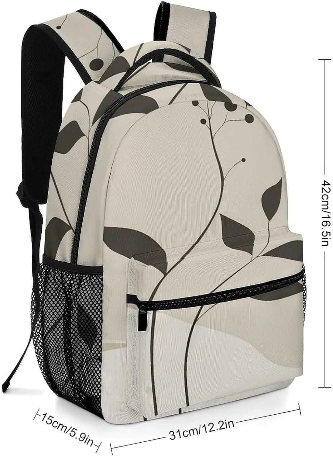 Small Backpacks Personalized Simple Abstract Plant Printing Travel Bag Lightweight Travel Backpack For Women Men