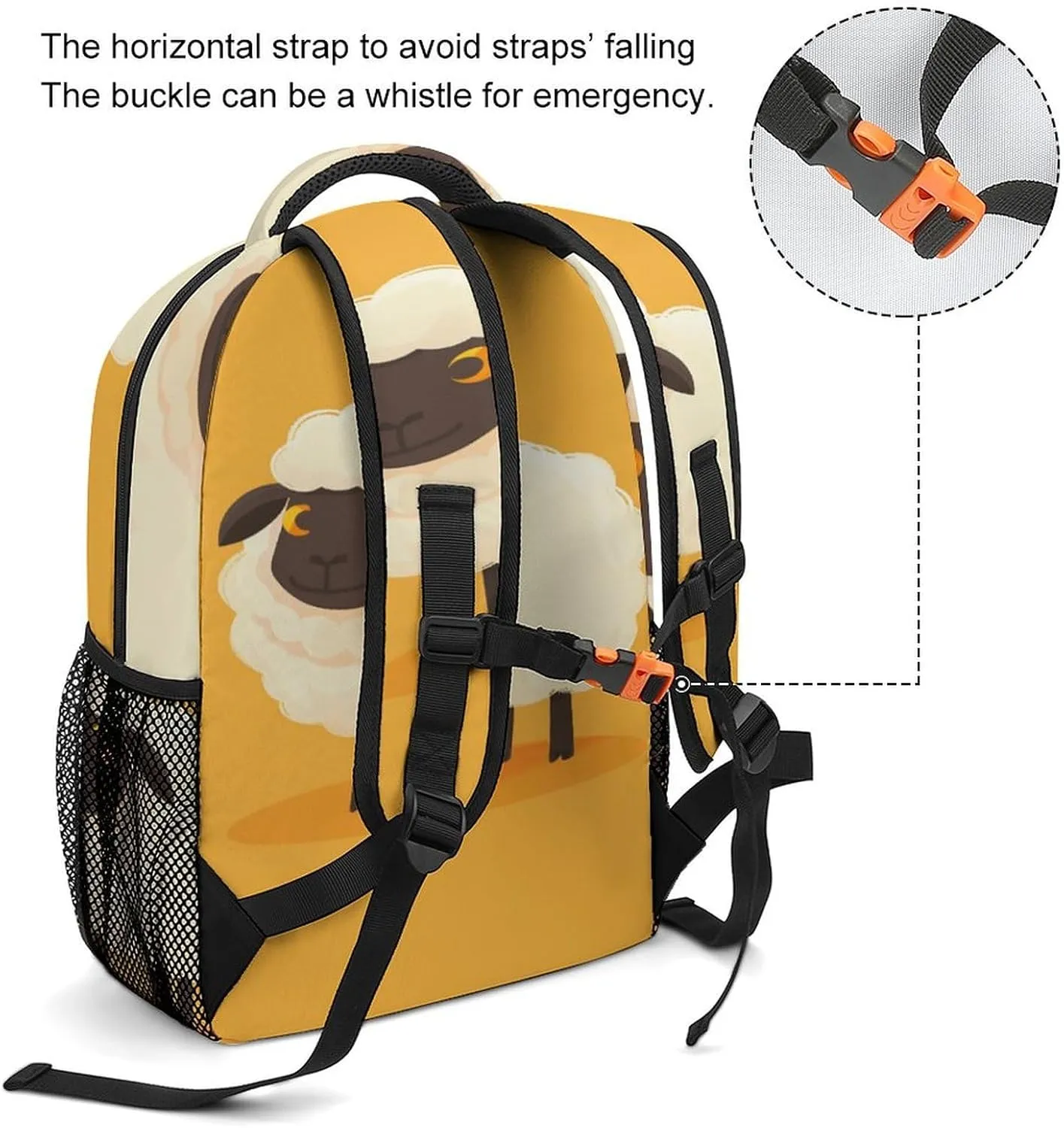 Small Backpacks Personalized Simple Cartoon Sheep Printing Travel Bag Lightweight Travel Backpack For Women Men