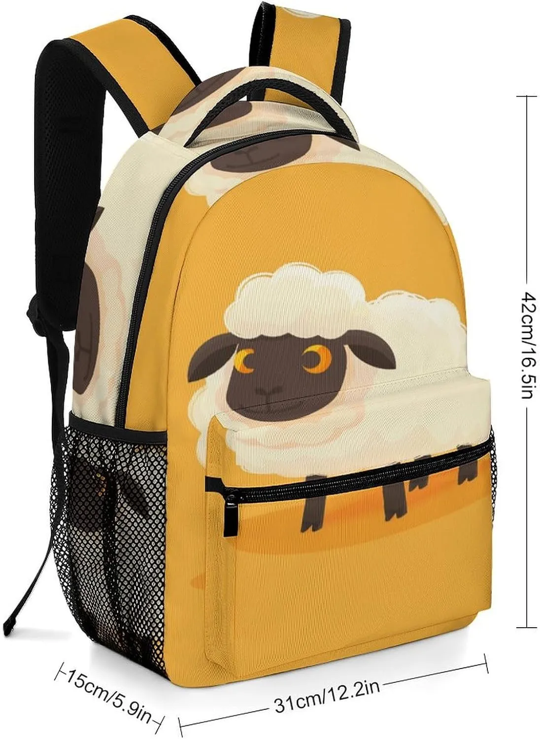 Small Backpacks Personalized Simple Cartoon Sheep Printing Travel Bag Lightweight Travel Backpack For Women Men