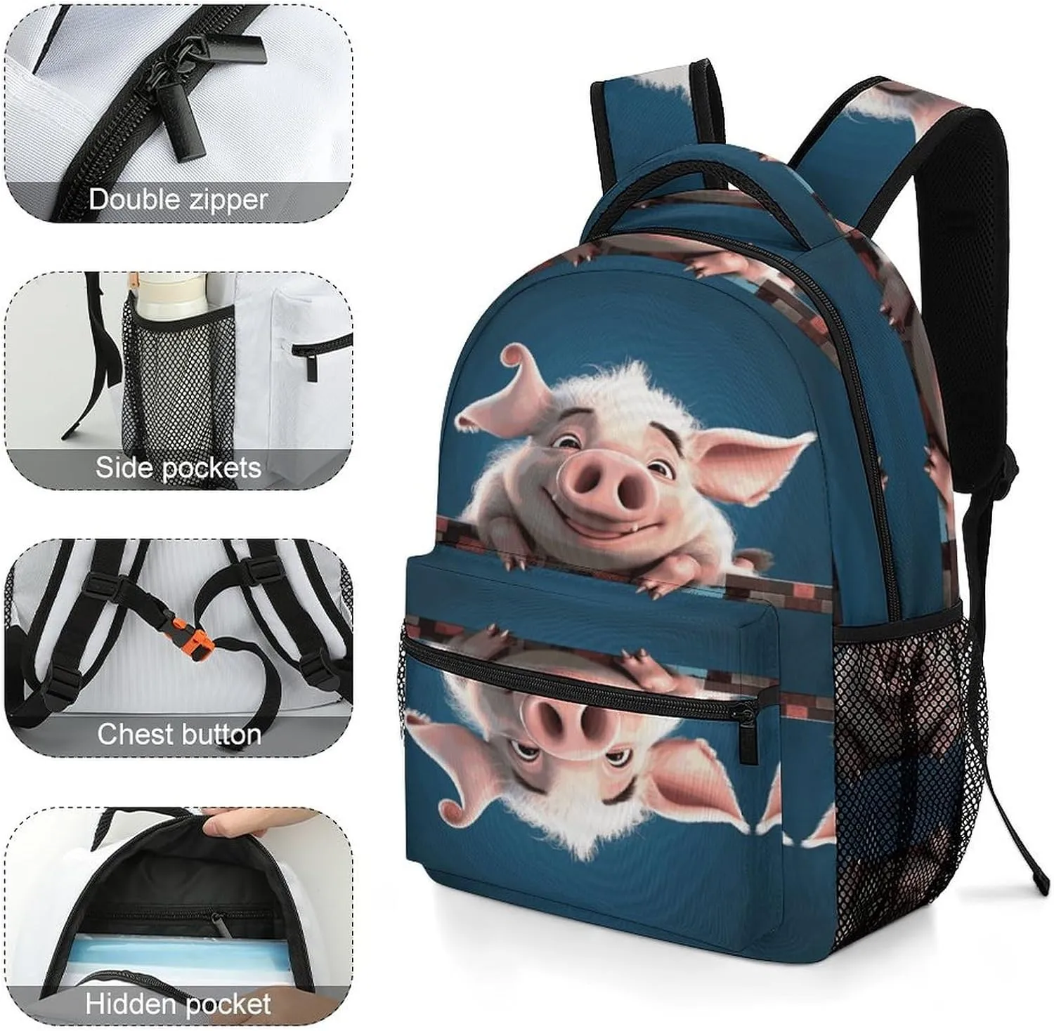 Small Backpacks Personalized Smiling Printing Travel Bag Lightweight Travel Backpack For Women Men