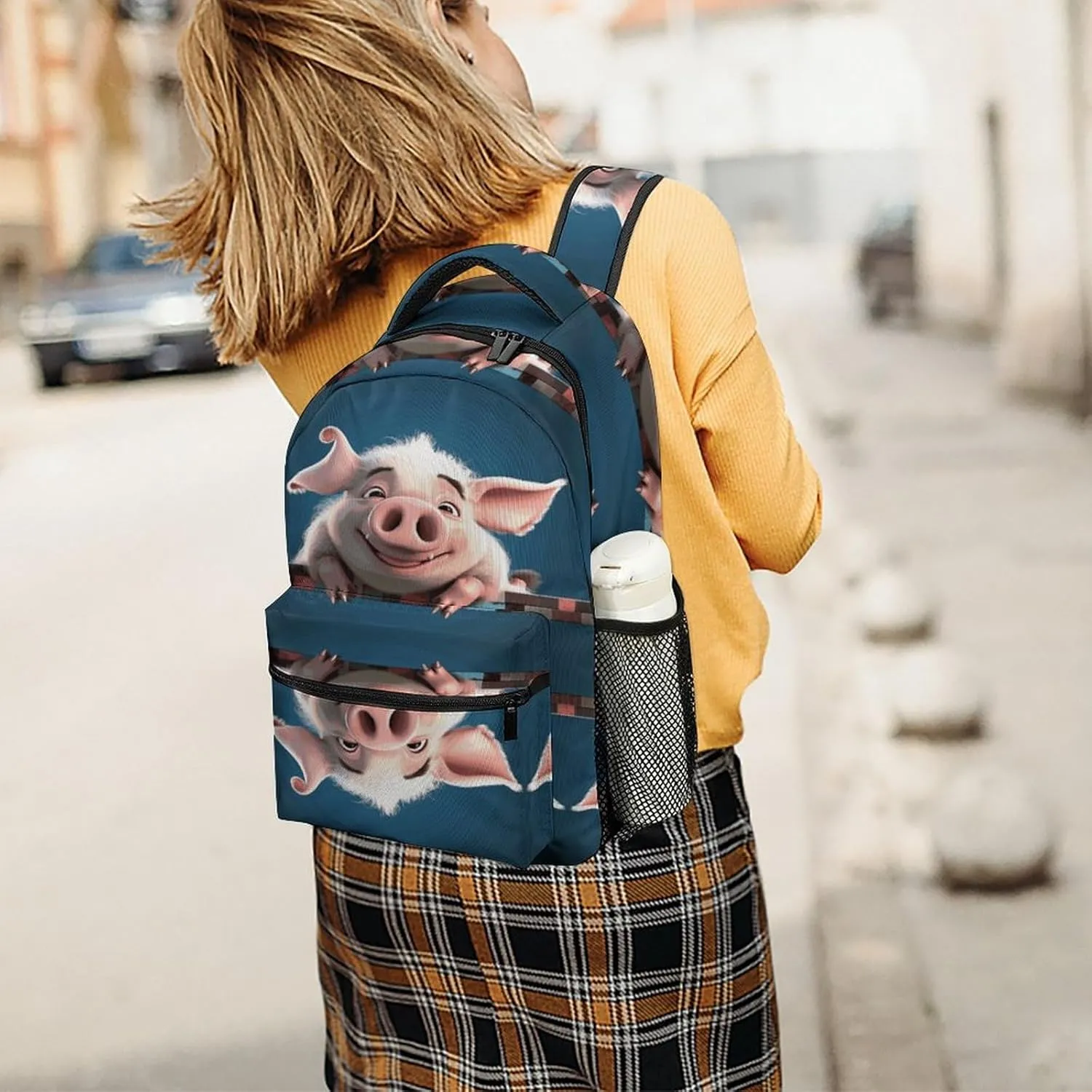 Small Backpacks Personalized Smiling Printing Travel Bag Lightweight Travel Backpack For Women Men