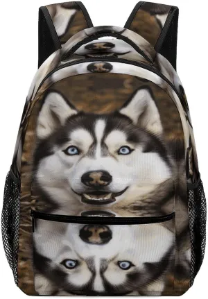 Small Backpacks Personalized Stupid Husky Dog Printing Travel Bag Lightweight Travel Backpack For Women Men