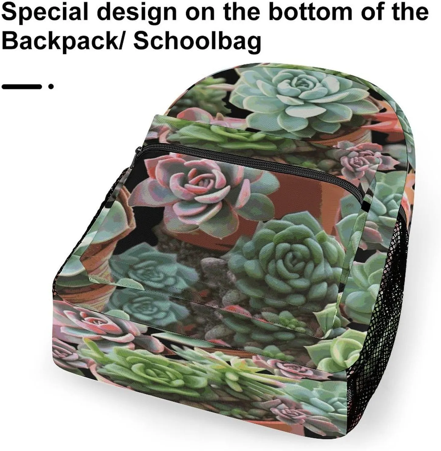 Small Backpacks Personalized Succulents Printing Travel Bag Lightweight Travel Backpack For Women Men