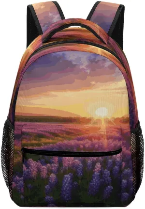 Small Backpacks Personalized Sunset Spring Printing Travel Bag Lightweight Travel Backpack For Women Men
