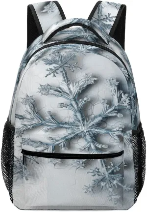 Small Backpacks Personalized Transparent Snowflake Printing Travel Bag Lightweight Travel Backpack For Women Men
