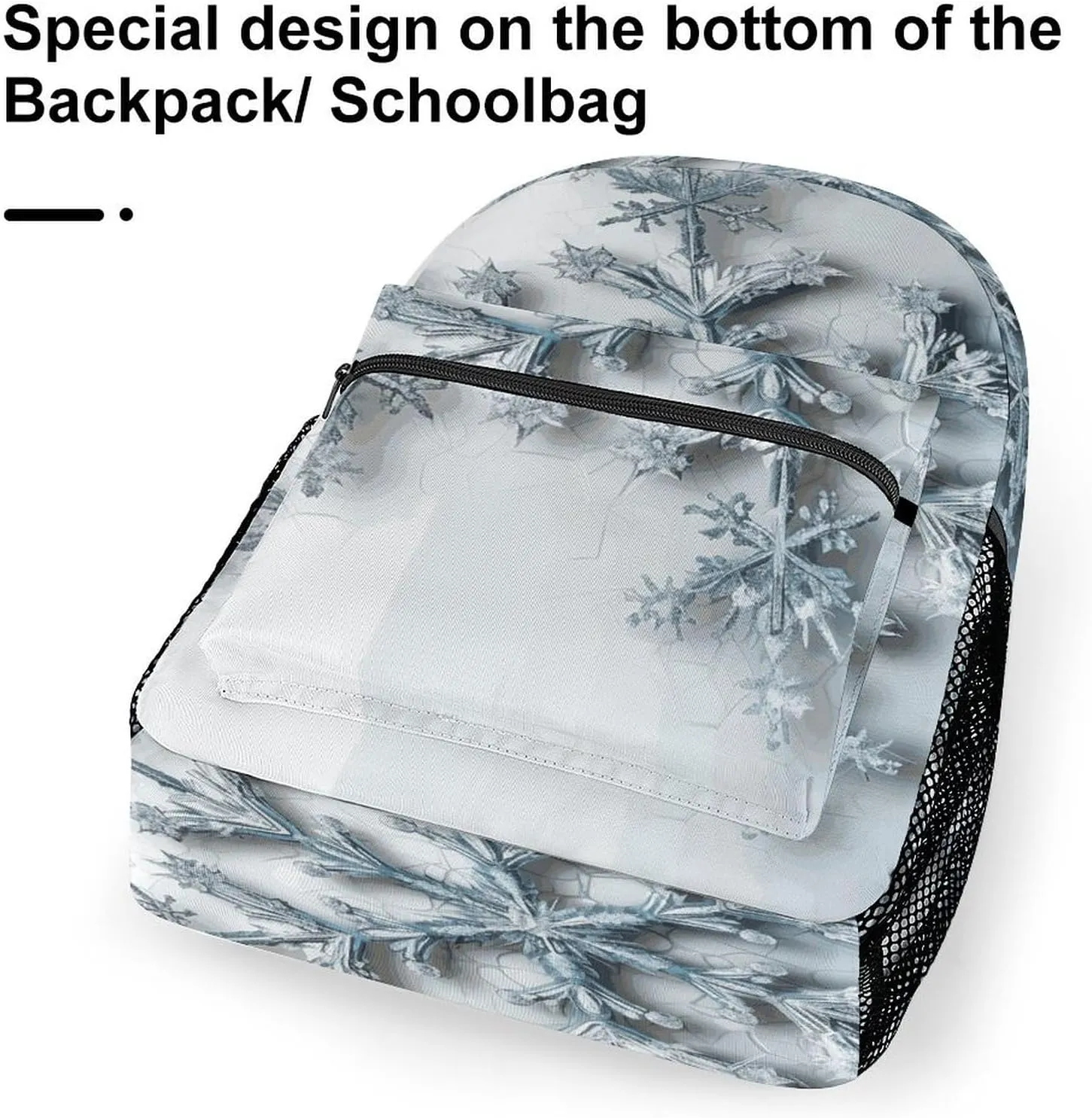 Small Backpacks Personalized Transparent Snowflake Printing Travel Bag Lightweight Travel Backpack For Women Men