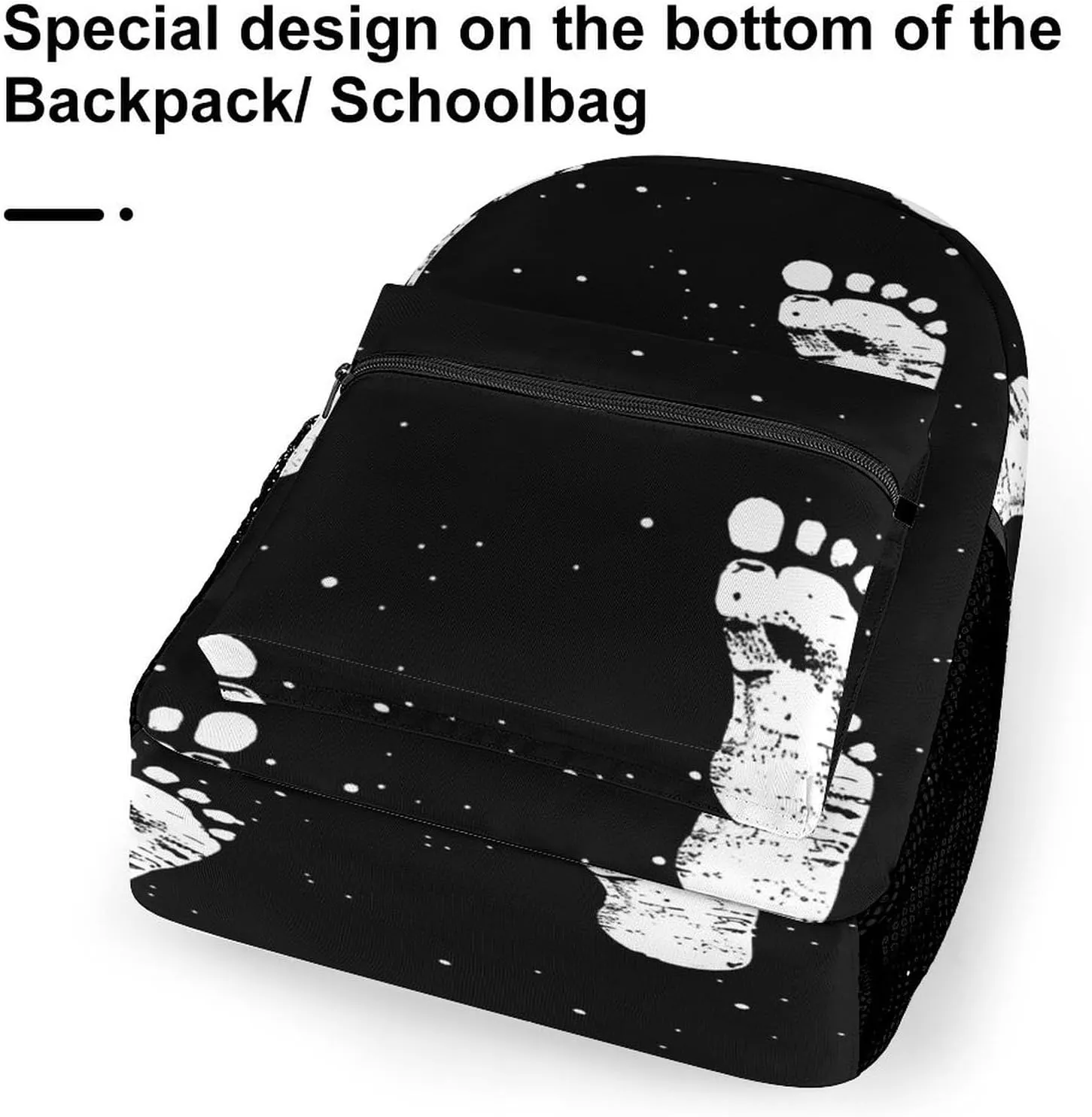 Small Backpacks Personalized White Footprint Pattern Printing Travel Bag Lightweight Travel Backpack For Women Men