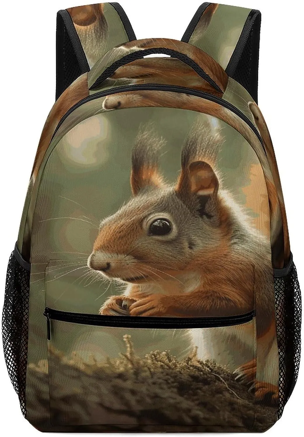 Small Backpacks Personalized Wildlife Forest Squirrel Printing Travel Bag Lightweight Travel Backpack For Women Men