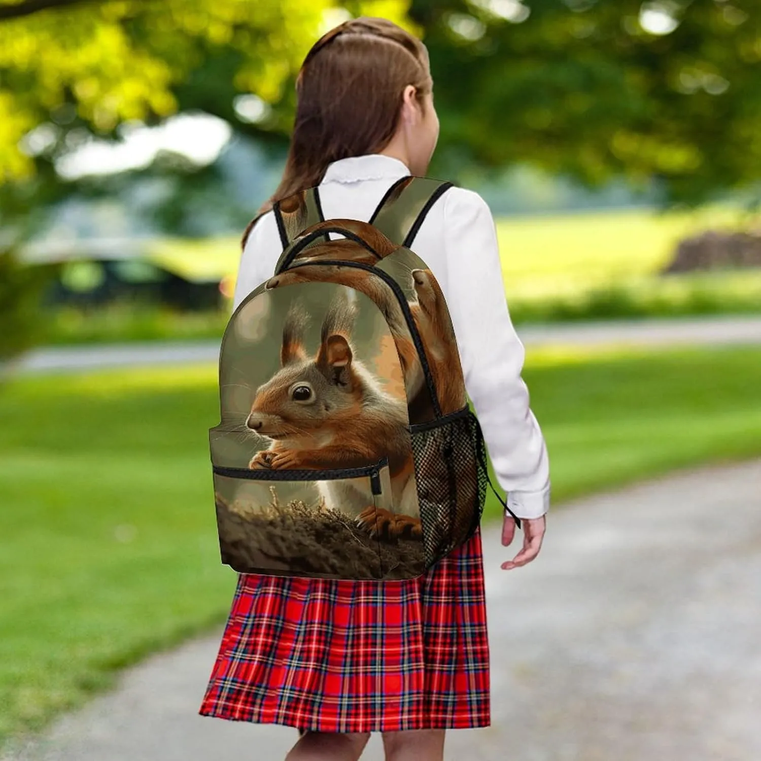 Small Backpacks Personalized Wildlife Forest Squirrel Printing Travel Bag Lightweight Travel Backpack For Women Men
