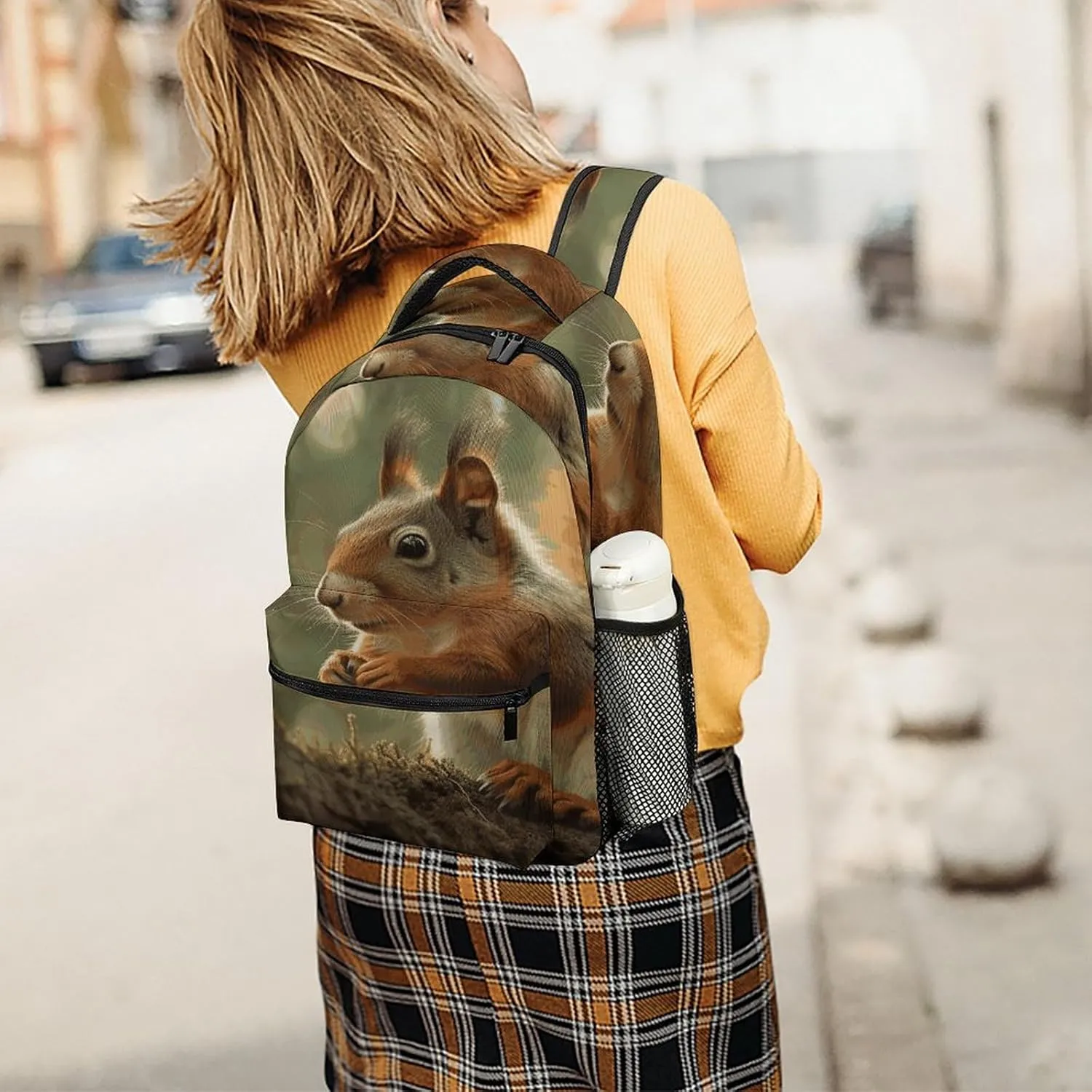 Small Backpacks Personalized Wildlife Forest Squirrel Printing Travel Bag Lightweight Travel Backpack For Women Men