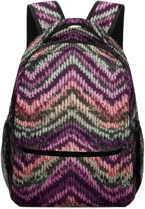 Small Backpacks Personalized Zigzag Pattern Printing Travel Bag Lightweight Travel Backpack For Women Men