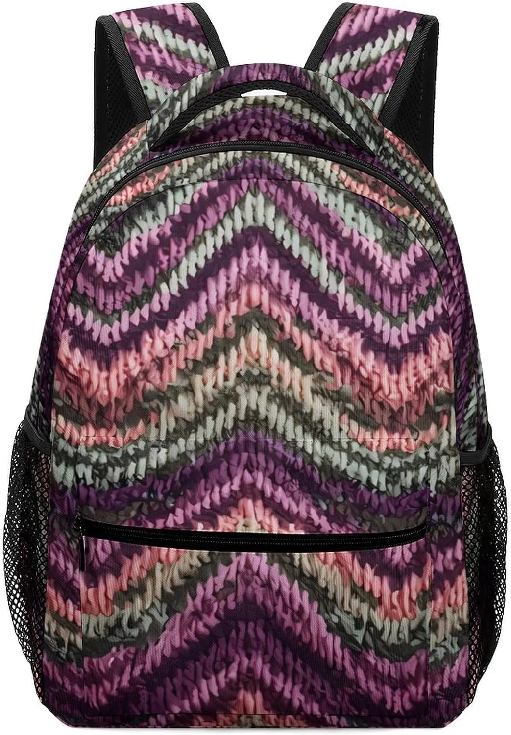 Small Backpacks Personalized Zigzag Pattern Printing Travel Bag Lightweight Travel Backpack For Women Men