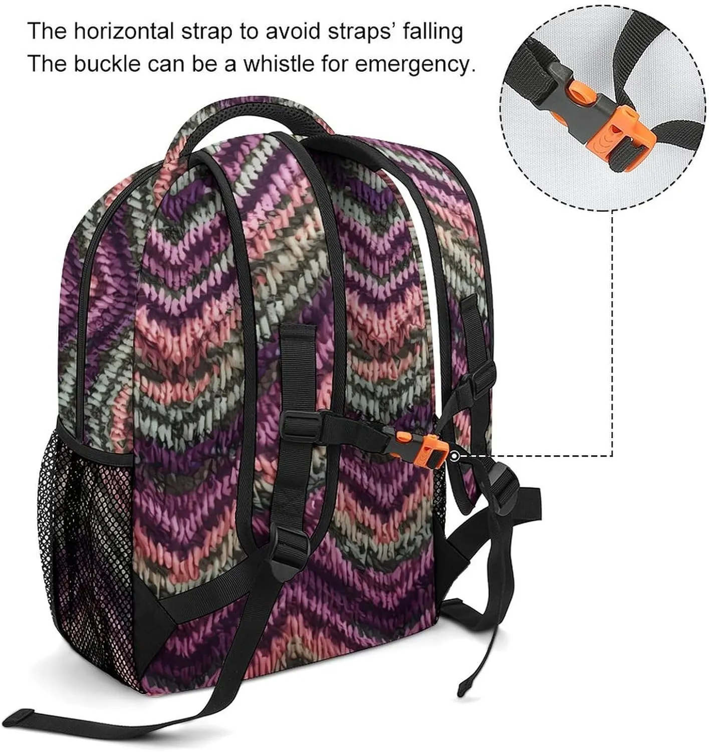 Small Backpacks Personalized Zigzag Pattern Printing Travel Bag Lightweight Travel Backpack For Women Men