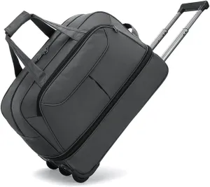 Small Rolling Duffle Bag with Wheels, Aviation Approval Carry On Luggage Tote Suitcase Unisex-Adult Travel Short Term Trips Expandable Overnight Weekender Bag for Women Men (Color : Gray)