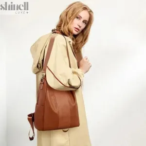 SmartGuard Leather Backpack