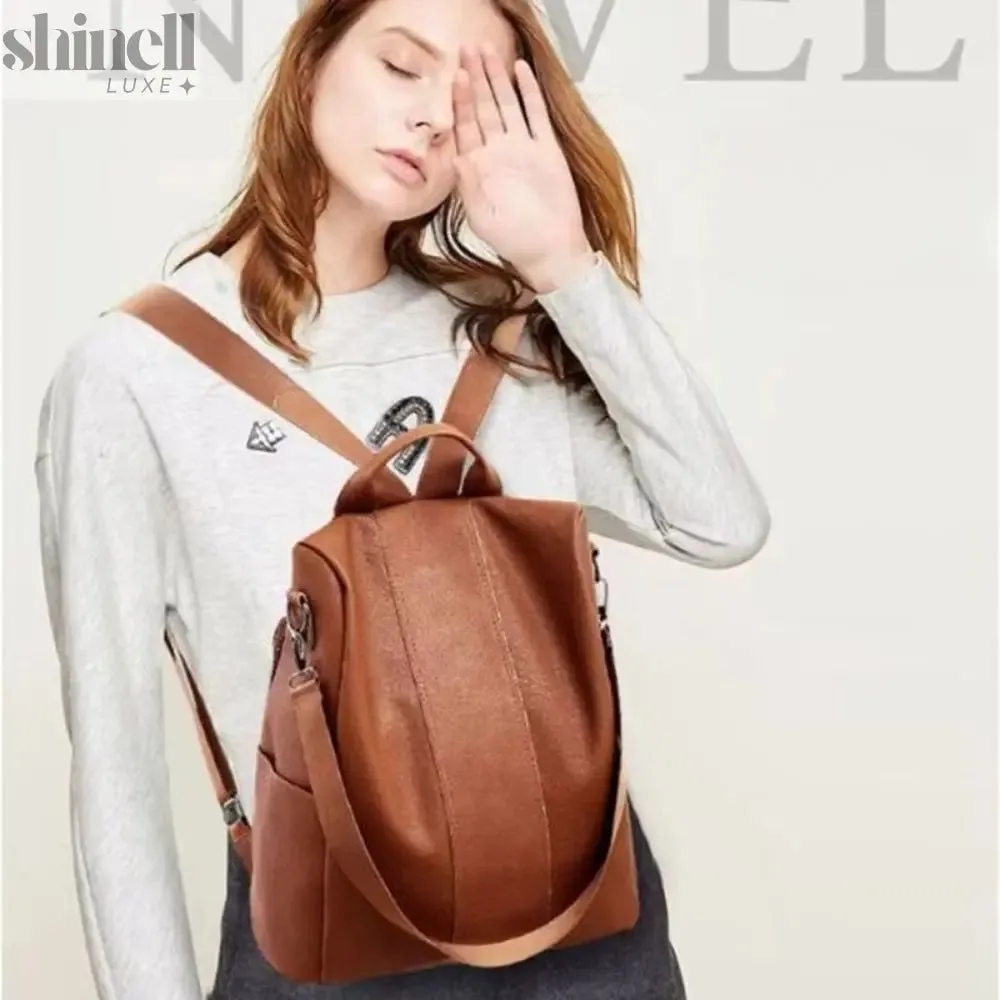 SmartGuard Leather Backpack