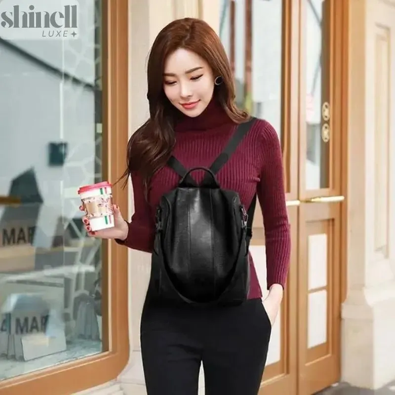 SmartGuard Leather Backpack