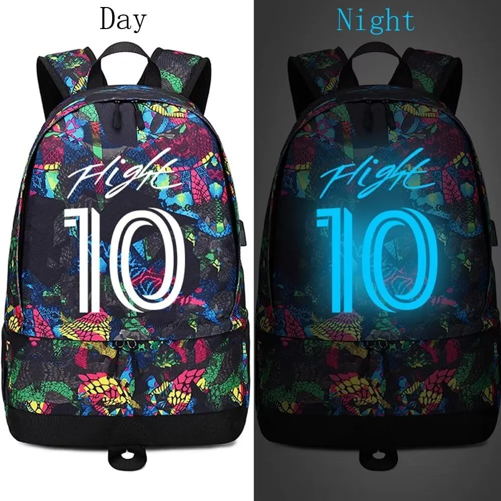 Soccer Player 10 Luminous Ball Storage Backpack Sports Equipment Depositary Multifunctional Bag For Men Women