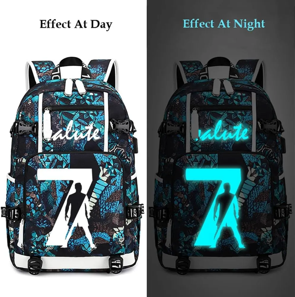 Soccer Player 7 Luminous Multifunction Backpack Travel Football Fans Bag For Men Women (Style 9)