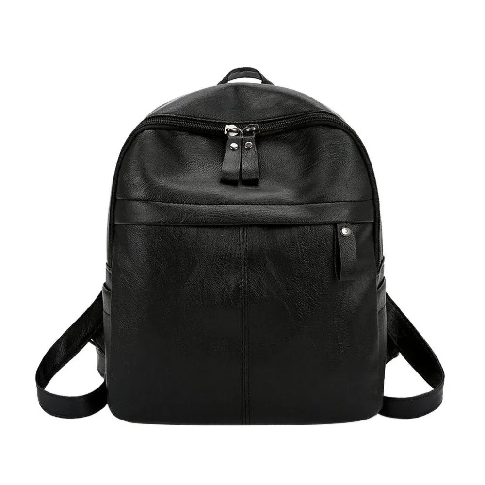 Soft Leather Small Backpack For Woman Black Color