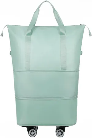 Solid Color Wheeled Rolling Sport Bag Extendable Foldable Travel Luggage Bag with Large Capacity Storage