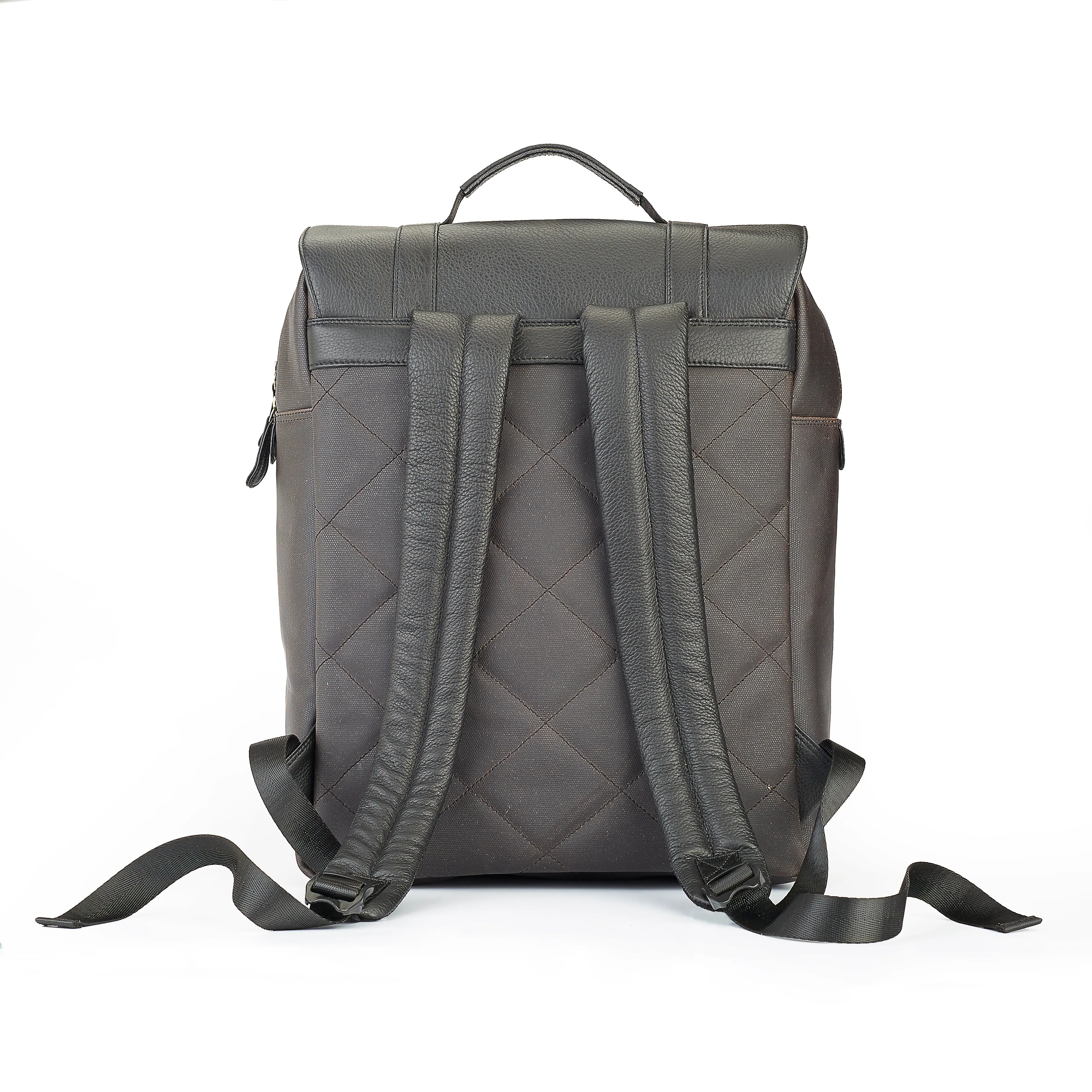 SOMAI  LEATHER BROOK CANVAS LEATHER BACKPACK