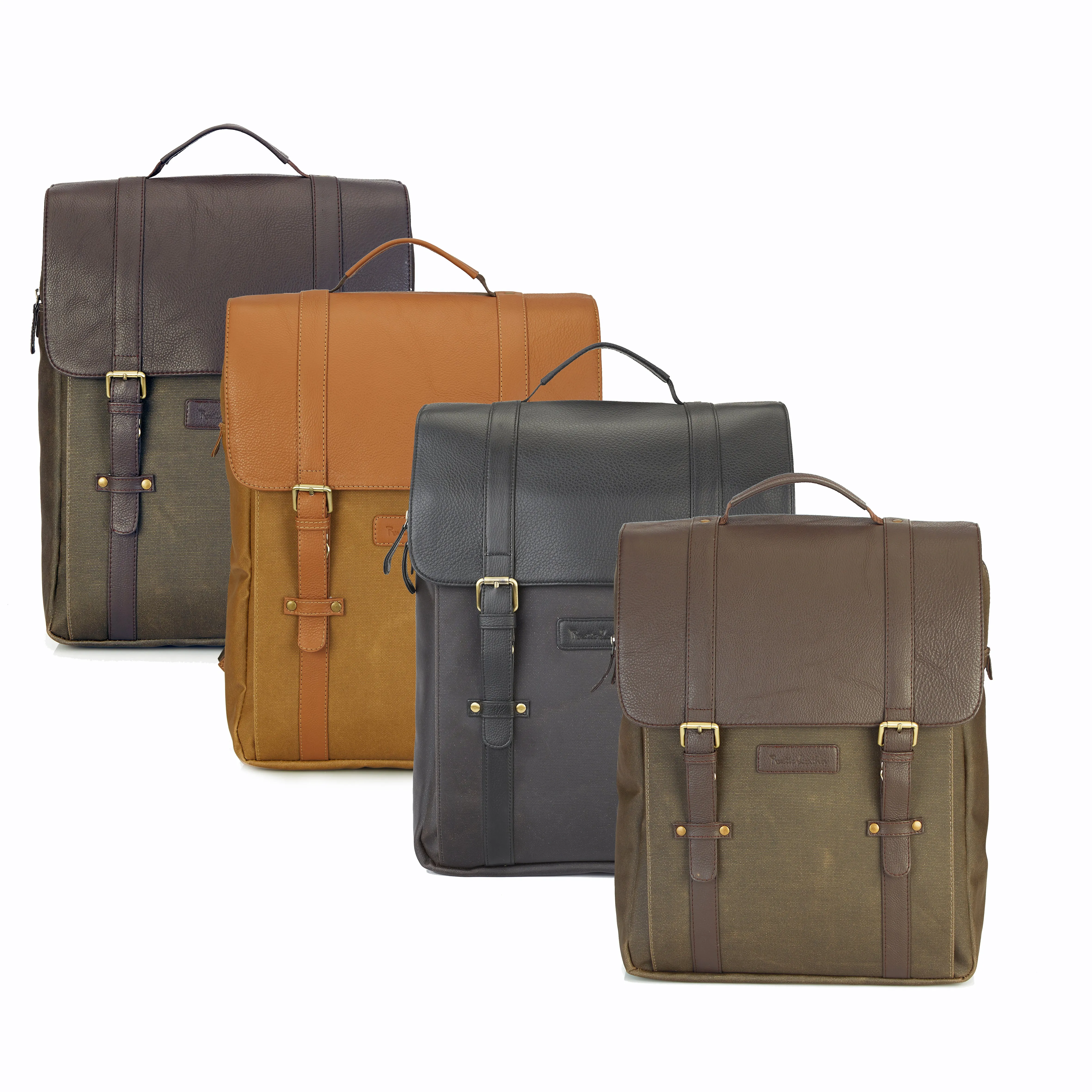 SOMAI  LEATHER BROOK CANVAS LEATHER BACKPACK
