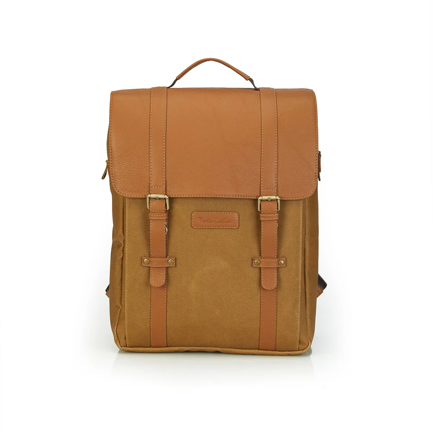 SOMAI  LEATHER BROOK CANVAS LEATHER BACKPACK
