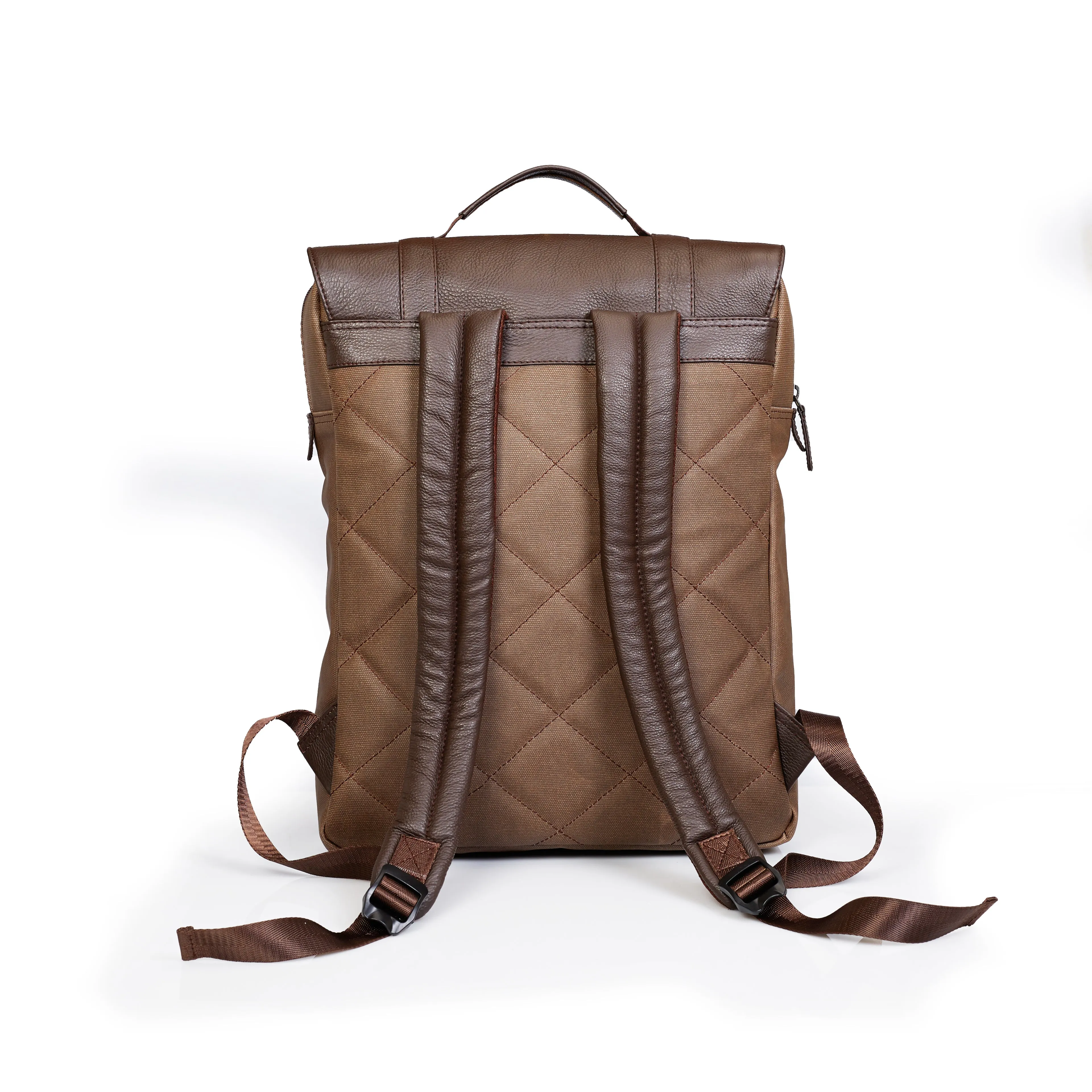 SOMAI  LEATHER BROOK CANVAS LEATHER BACKPACK