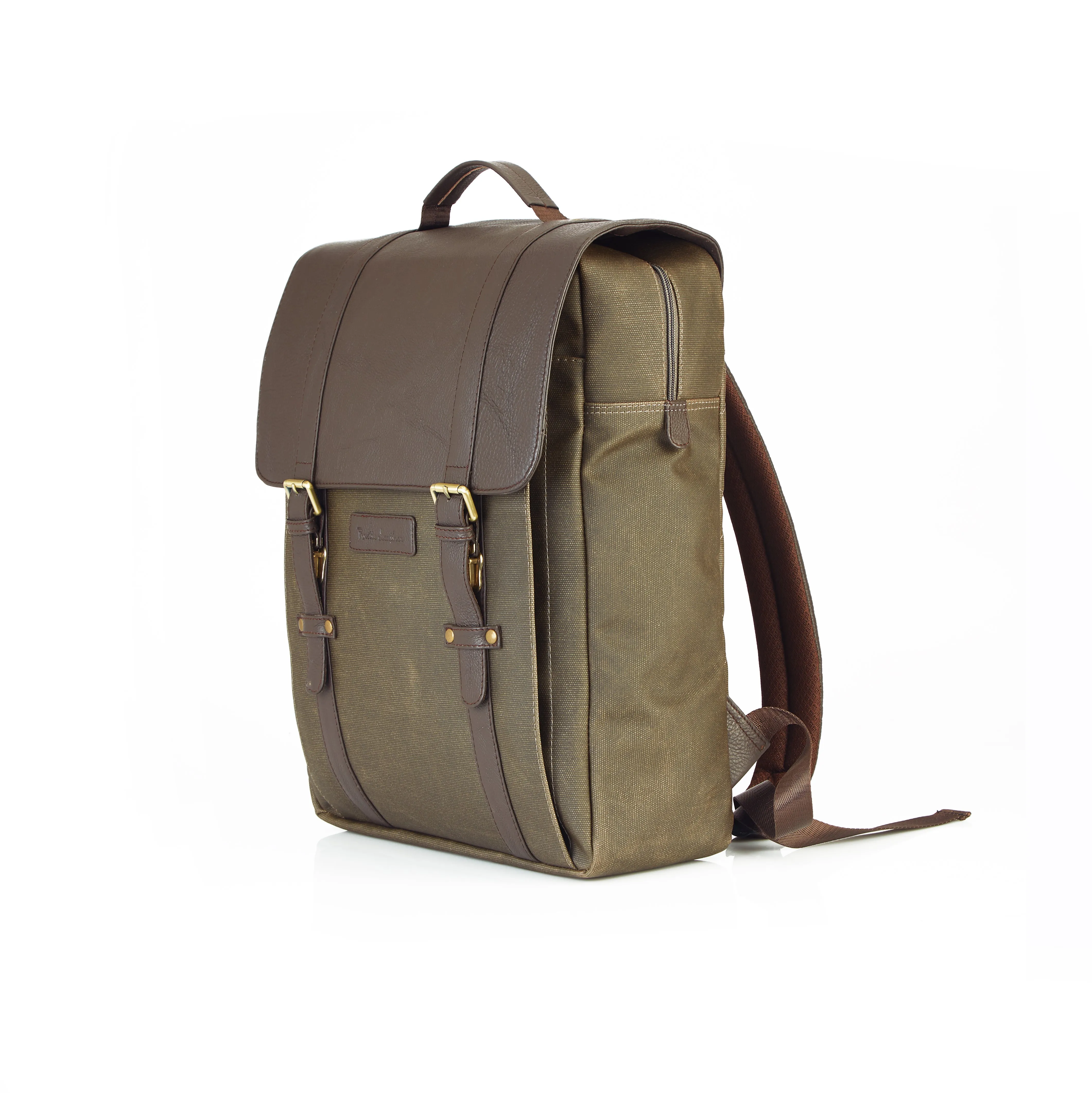 SOMAI  LEATHER BROOK CANVAS LEATHER BACKPACK