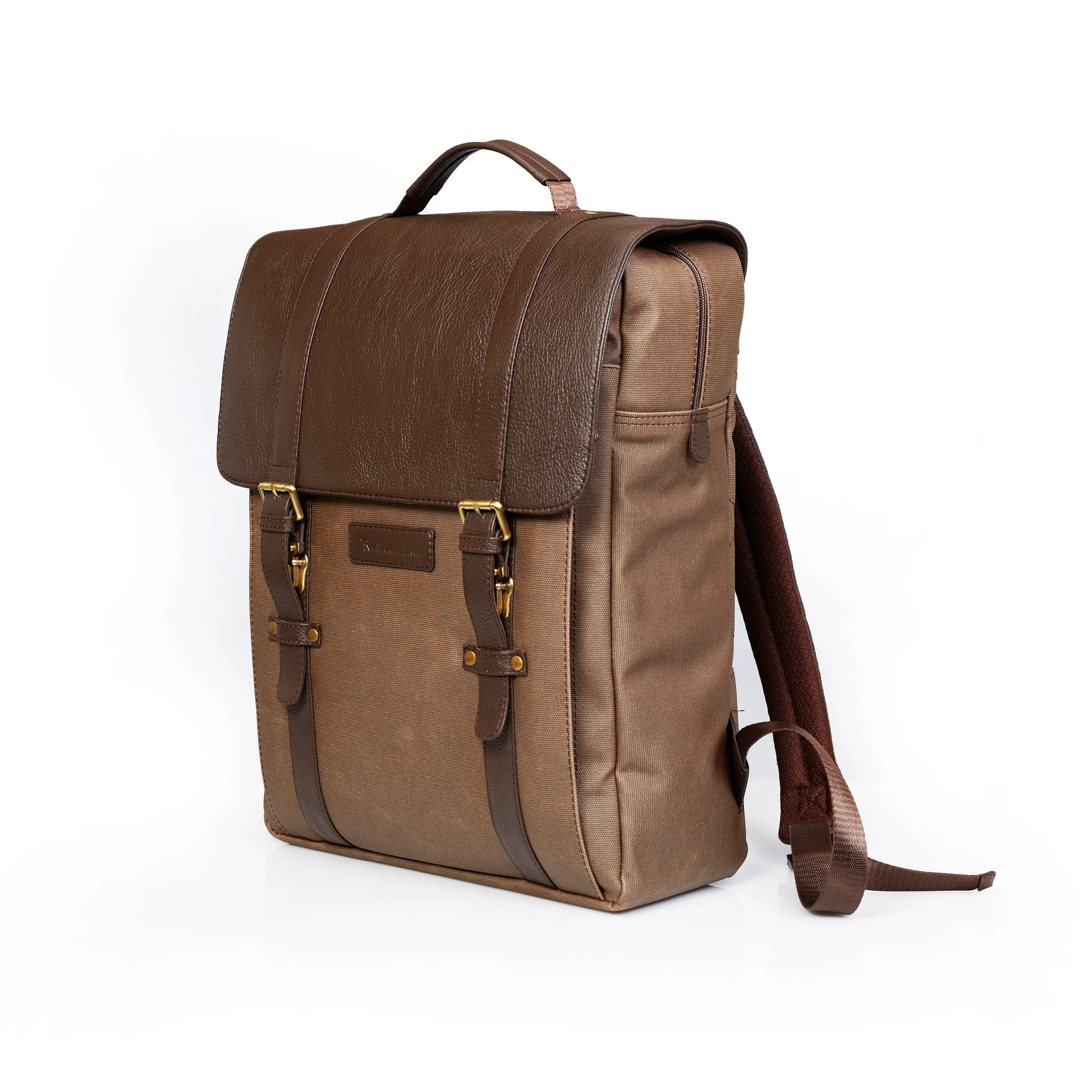 SOMAI  LEATHER BROOK CANVAS LEATHER BACKPACK