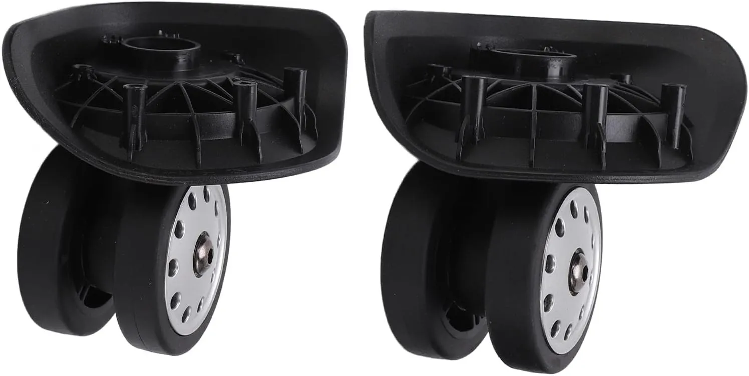 Sonew 1 Pair A88 Porous Wheel, Black and Wihte Suitcase Luggage Replacement Casters for Travel Bags, Large Size for Carry on Suitcase Repair (L Black)