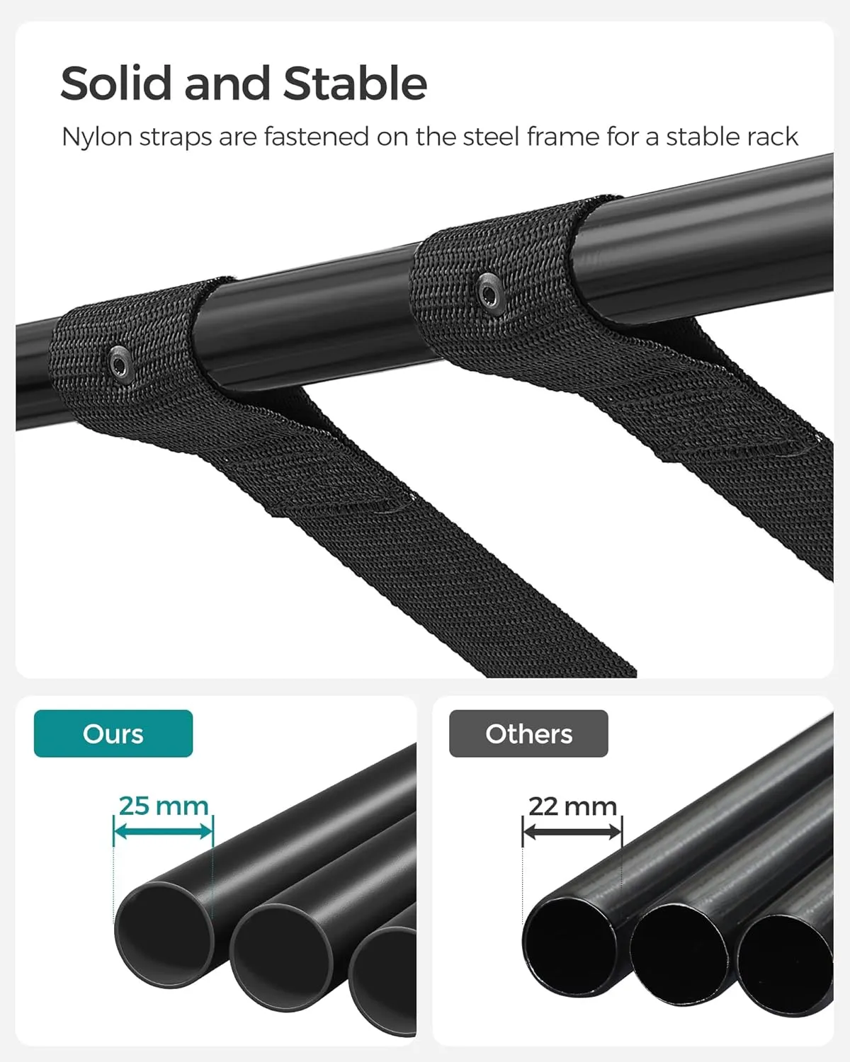 SONGMICS Luggage Rack for Guest Room, Suitcase Stand, Foldable Steel Frame, for Hotel, Bedroom, Holds up to 110 lb, 27.2 x 15 x 20.5 Inches, Black URLR001B01V1