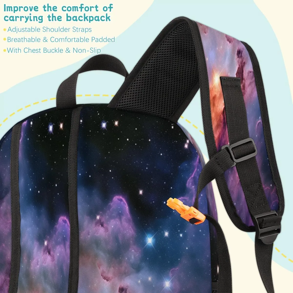 Space Laptop Backpack for Women Men, 18.3 Inch Travel Work Backpacks, Galaxy Outer Nebula Stars Waterproof Computer Casual Daypack Nurse Teacher Bags