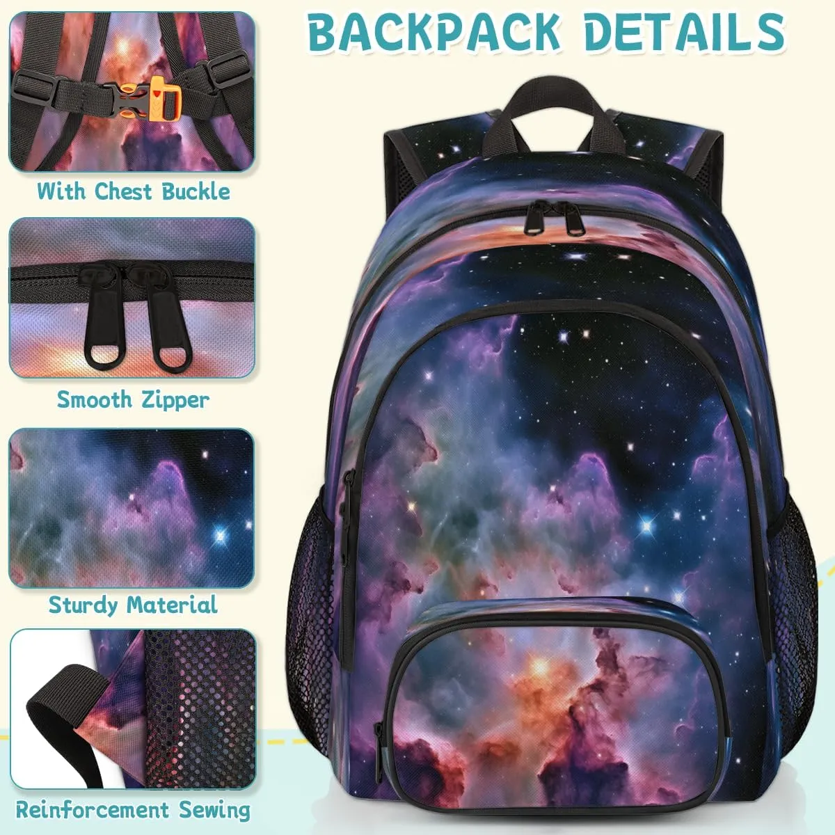 Space Laptop Backpack for Women Men, 18.3 Inch Travel Work Backpacks, Galaxy Outer Nebula Stars Waterproof Computer Casual Daypack Nurse Teacher Bags