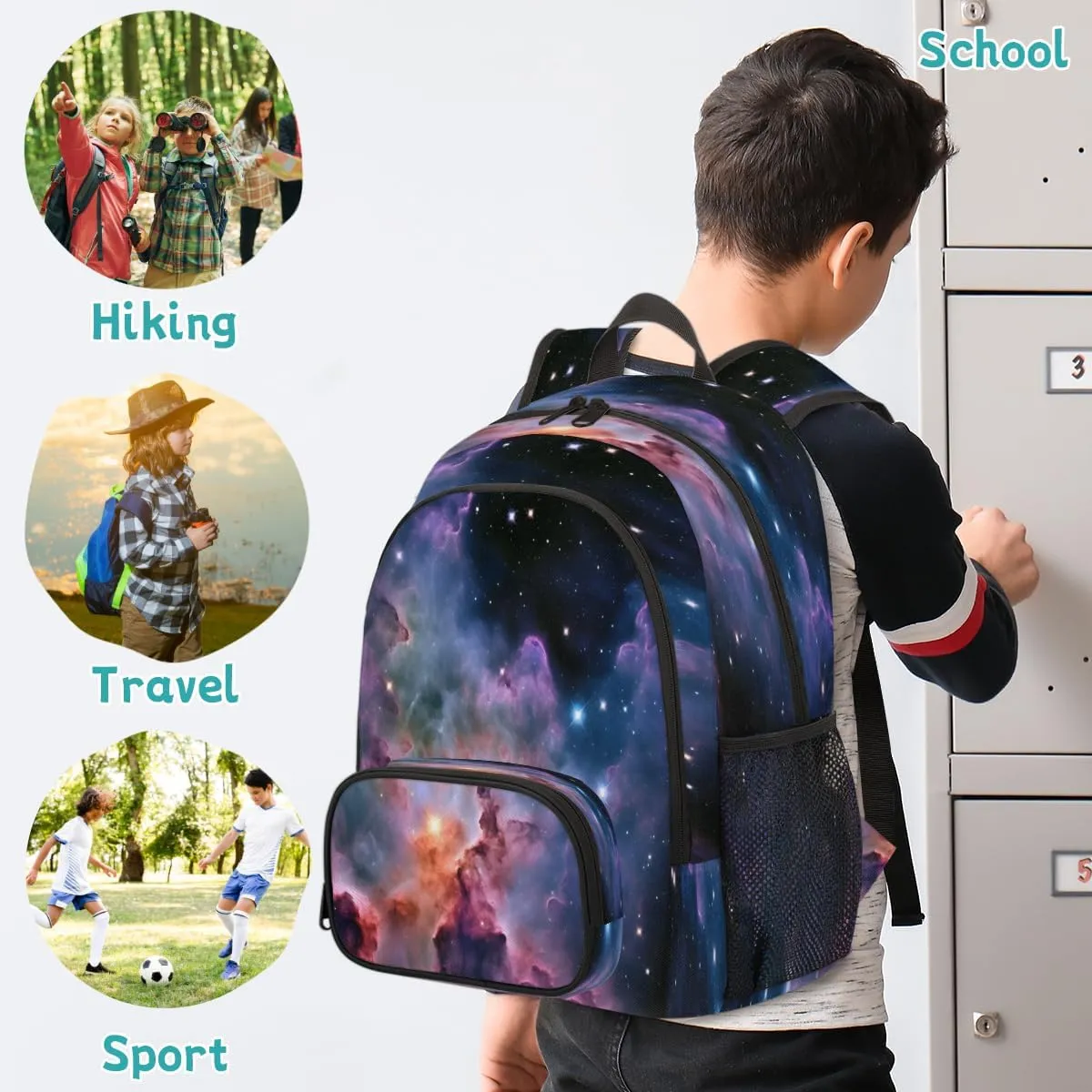 Space Laptop Backpack for Women Men, 18.3 Inch Travel Work Backpacks, Galaxy Outer Nebula Stars Waterproof Computer Casual Daypack Nurse Teacher Bags