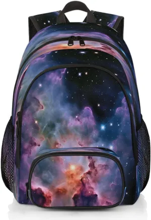 Space Laptop Backpack for Women Men, 18.3 Inch Travel Work Backpacks, Galaxy Outer Nebula Stars Waterproof Computer Casual Daypack Nurse Teacher Bags